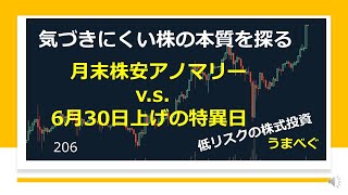 【月末株安アノマリー v s  6月30日上げの特異日】20210629 気づきにくい株の本質を探る 　#月末アノマリー　#騰落率　#株式投資　#YouTube