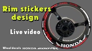 Decals wheel for Honda CBR600RR stickers wheel stripes rim tape Honda CBR 600RR decal rim motorcycle