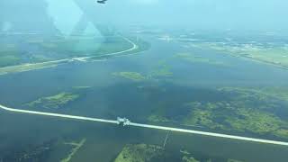 Aerial view of New Orleans and coastal restoration projects