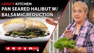 Pan Seared Halibut with Balsamic Reduction