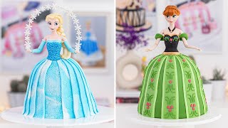 DISNEY FROZEN CAKES ❄️ ELSA & ANNA Doll Cakes