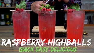 3 EASY Raspberry Gin Longdrinks | Home Sip Cocktails