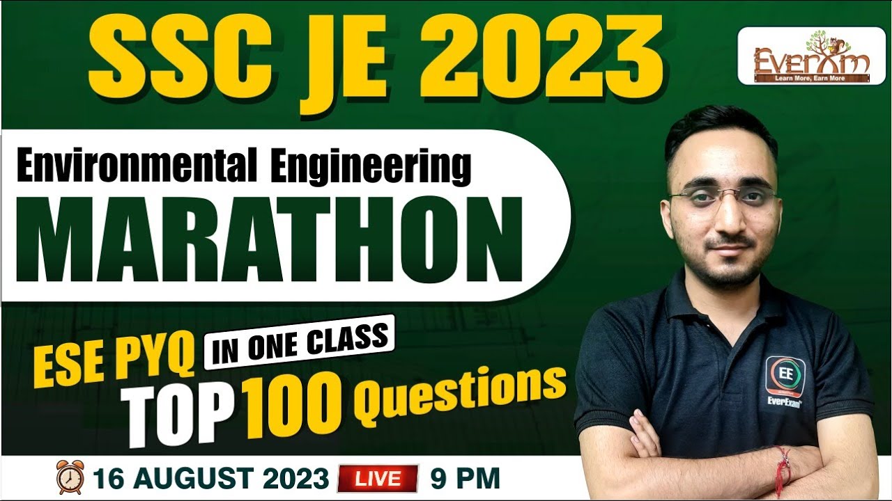 SSC JE 2023 Civil | Environmental Engineering Marathon Class | ESE PYQ ...