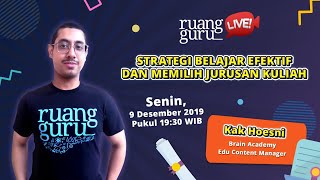 Ruangguru Live: Strategi Belajar Efektif dan Memilih Jurusan Kuliah bersama Kak Hoesni