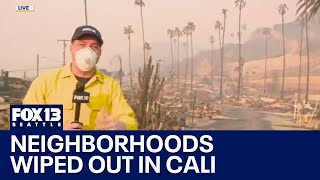 Entire neighborhoods wiped out by Palisades Fire in CA