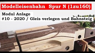 Modellbahn Spur N / 1zu160 - #10 - 2020 (2021) - Neue Modul Anlage Kleiner Bahnhof (Tutorial)