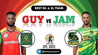 GUY vs JAM Dream11 Team, GUY vs JAM Prediction, Guyana Amazon Warriors VS Jamaica Tallawahs CPL 2023
