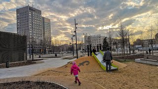 Rewitalizacja Łodzi: Park Moniuszki obok Dworca Fabryczna w Nowym Centrum Łodzi