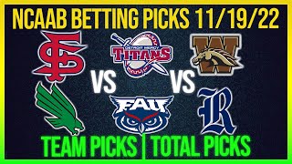 FREE College Basketball 11/19/22 CBB Picks and Predictions Today NCAAB Betting Tips and Analysis