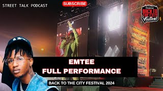 EMTEE Live 🔥 Full Performance at Back to the City Festival 2024!