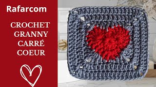 Gauchers  crochet granny Coeur❤️❤️❤️