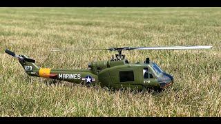 MotionRC (RotorScale) UH-1A 450 Huey Done and Flying