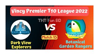 Live DVE vs BGR | Dark View Explorers vs Botanical Garden Rangers | Vincy Premier T10 League 2022