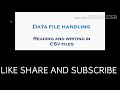 Read and Write in CSV file in python