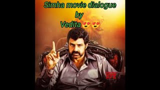 Bala krishna dialogue/Simha movie Dialogue/ vedita