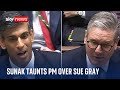 Sunak taunts Starmer over Sue Gray at Prime Minster's Questions