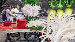 Mooli Masala | Road Side Vendor Selling Radish Flowers | Healthy \u0026 Tasty Street Food | knife Skills