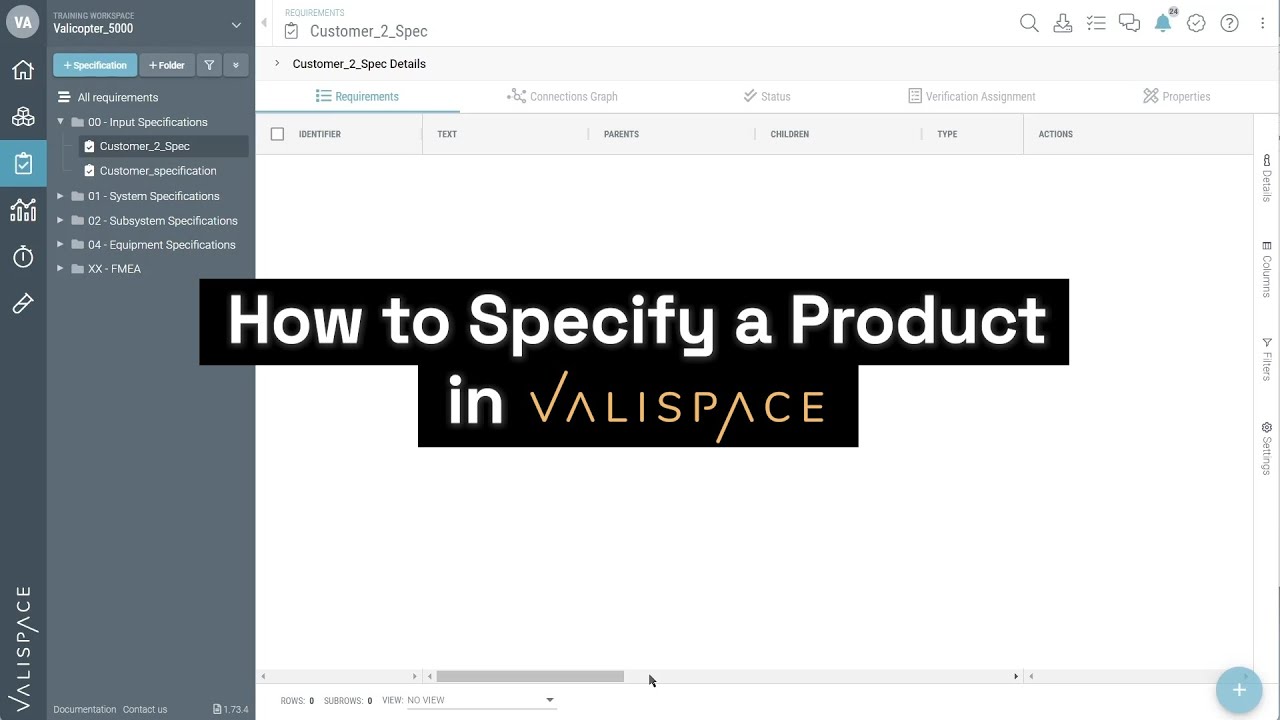 Specify A Product In Valispace Youtube
