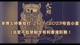 茶博士時事短打 2023-07-29: 布吉小屋；法官不批禁制令有利香港形勢！