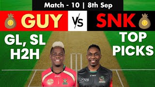GUY vs SKN Dream11 Prediction Match - 10, 8th Sep | Caribbean Premier League, 2022 | Fantasy Gully