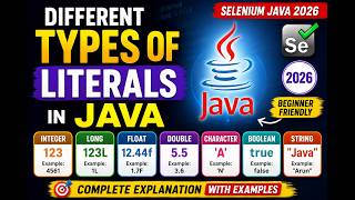 171. Different types of Literals in Java (Selenium Java 2026)