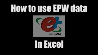 MEP Design [HVAC] How to use EPW data by excel software