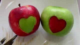 How to Today fruit carving apple heart