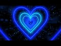 neon lights love heart tunnel background💙blue heart background corazones blanco y negro 10 hours