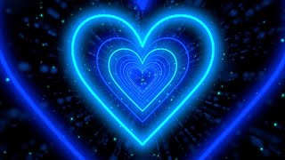 Neon Lights Love Heart Tunnel Background💙Blue Heart Background corazones blanco