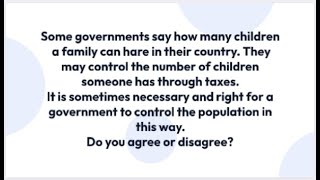 IELTS Essay Topic - Government's Role in Population Control