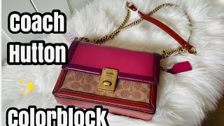 Coach Hutton Colorblock Shoulder Bag/How much Can fit/Monogrammed Canvass Leather