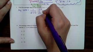 AP Calculus AB Finding Average Values Using Integrals Video 2019-2020