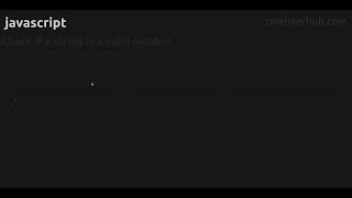 Check if a string is a valid number