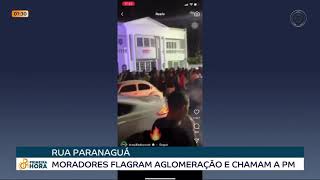 16/08/21 Moradores flagram aglomeração na rua Paranaguá