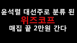 윤석렬 관련주로 급등한 위즈코프 2만원 간다