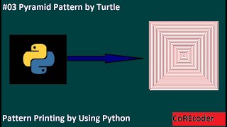 Pyramid Pattern by using Turtle | Python Pattern #03 || Use of Turtle to make Graphics