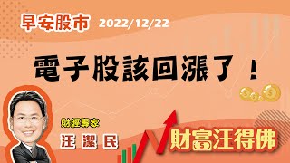 電子股該回漲了！【汪潔民-財富汪得佛】20221222