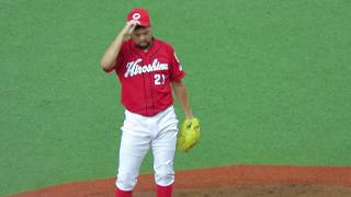 H30.08.15　広島×阪神　９回裏　ストッパー：中崎、　代打：大山が左安　京セラドーム