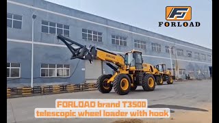 FORLOAD brand T3500 telescopic wheel loader with hook