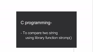 Compare two string using library fumction- PC run