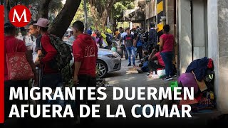 Migrantes abarrotan las oficinas de Comar en Tapachula, Chiapas