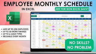 Employee Monthly Schedule Template | Full Tutorial
