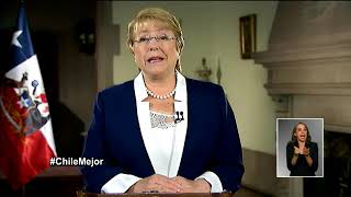 Presidenta Michelle Bachelet entrega su mensaje de fin de año