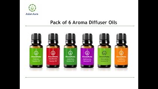 Asian Aura Aroma Oil Set of 6 Fragrances 10ml each bottle