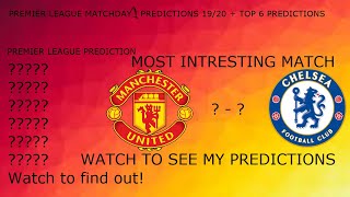 MATCHDAY 1 PREMIER LEAGUE 19/20 PREDICTIONS IN 1 MINUTE