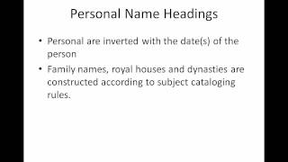 Introduction to Sears Subject Headings I
