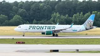 Frontier (Joe Bob the Badger Livery) Airbus A321-200 [N708FR] taking off from RDU Airport