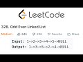 LeetCode Odd Even Linked List Solution Explained - Java