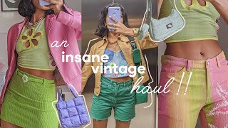 an epic vintage haul (thrift, depop \u0026 vinted) + tryon! ✨