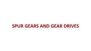 MDD N6 - SPUR GEARS AND GEAR DRIVES